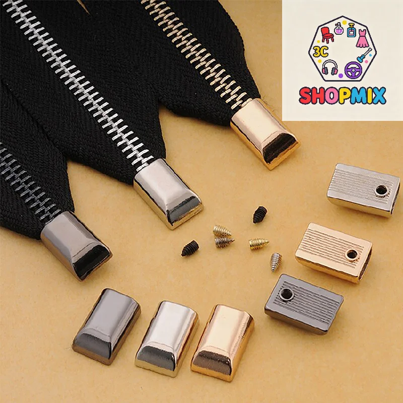 

10 шт., металлическая застежка-молния, зажим для хвоста, зажим для хвоста, заглушка с винтом, сделай сам, шитье, кожаная фурнитура, ремесло