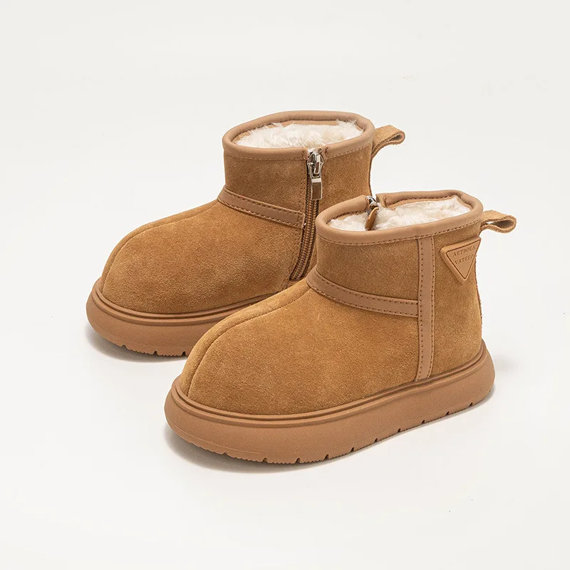 Children Snow Boots Girls Thick Cotton Warm Winter Boots Boys Comfortable Suede Soft Sole Ankle Boots Size 26-36