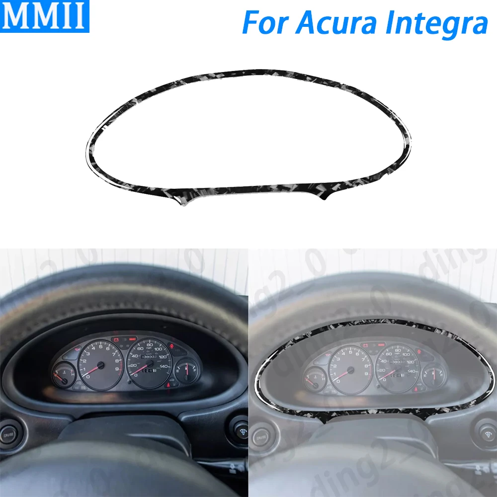 For Acura Integra 1994-2001 Forged Carbon Fiber Dashboard Speedometer Surround Cover Car Interior Decoration Accessories Sticker