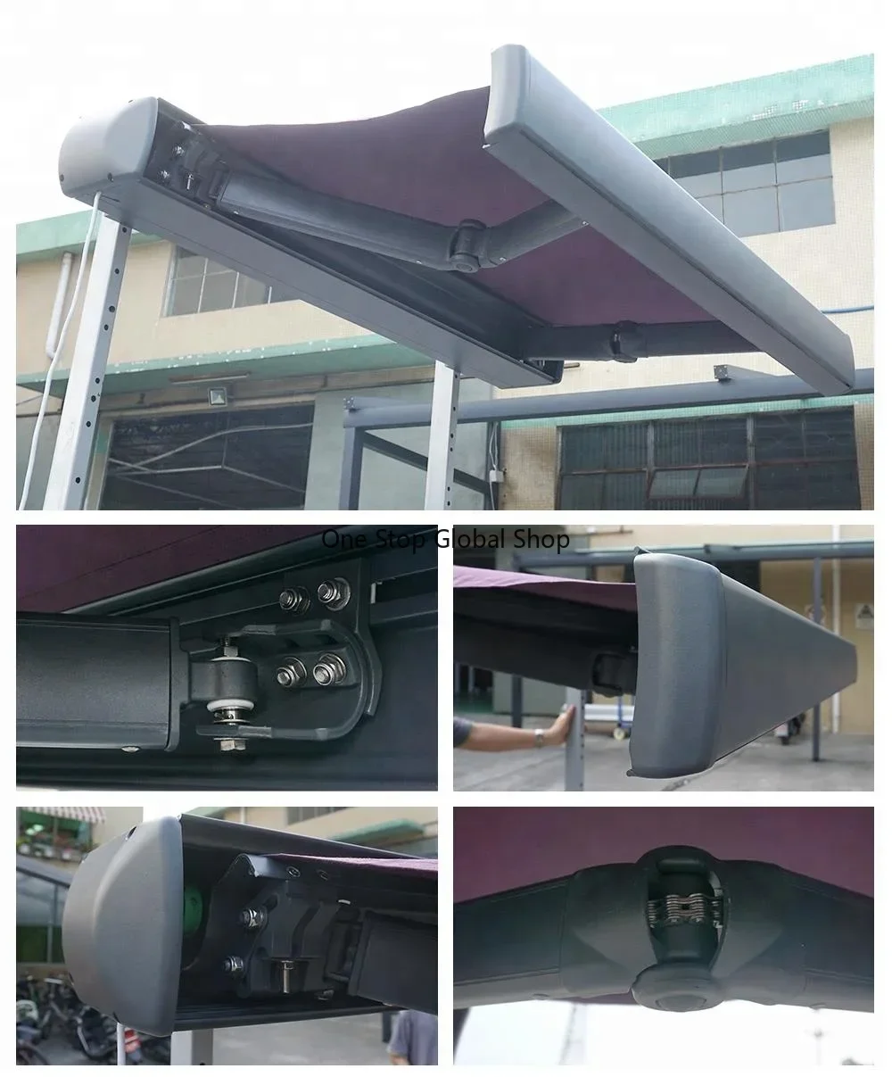 Electrical Rain Sensor Control Full Cassette Aluminum Rain Protection Retractable  awning