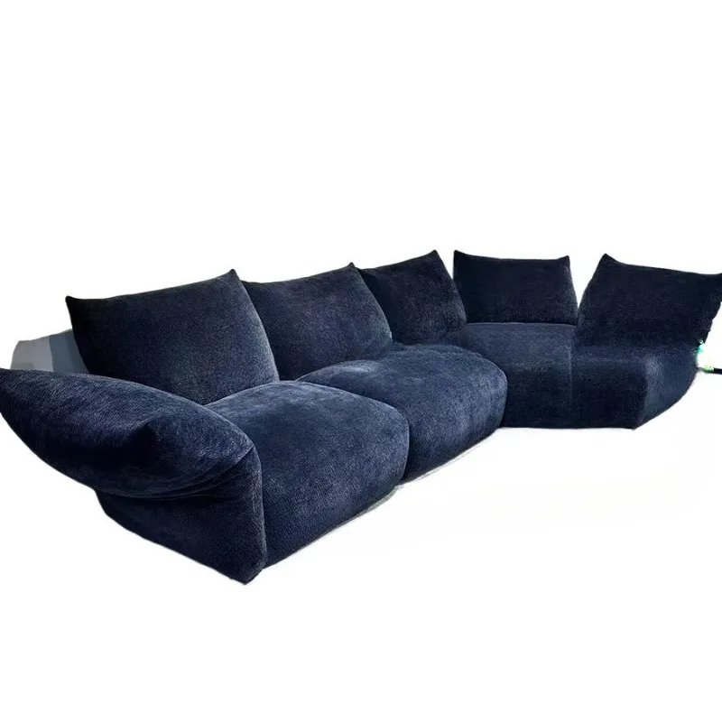 

Steel frame Italian living room blue large apartment edra special-shaped fabric combination sofa