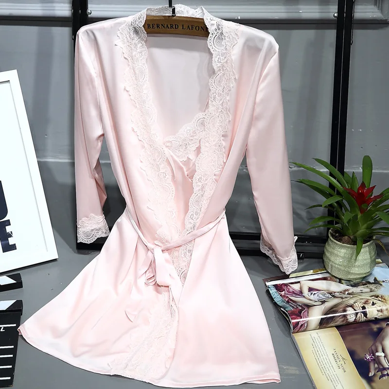 

1 Piece Women's Underwear Glossy Robe Pajamas Ice Silk plus Size Nightgown Homewear Fashion Trend