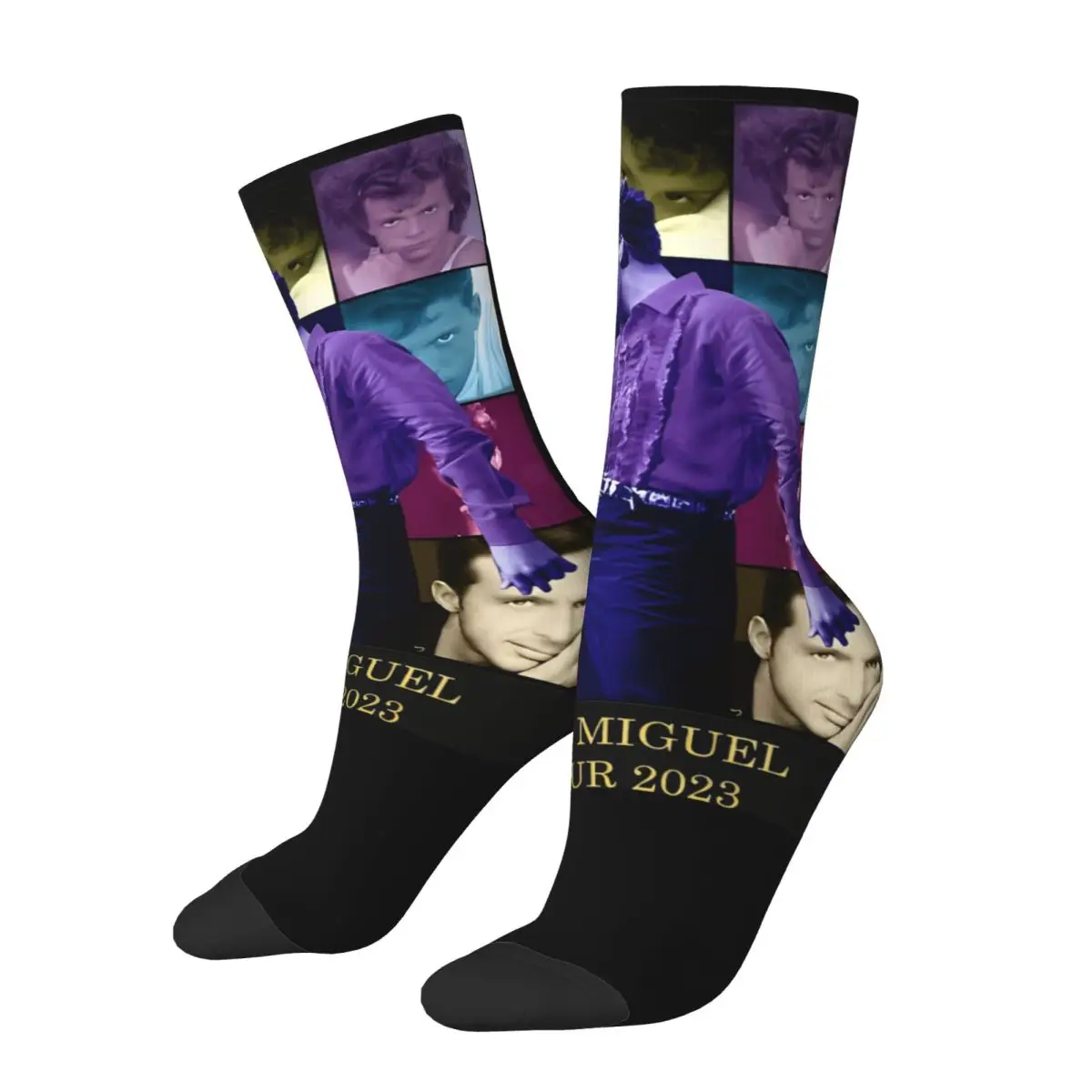 Luis Miguel Tour 2024 Socks Funny Stockings Men's Soft Outdoor Socks Autumn Printed Anti Skid Socks