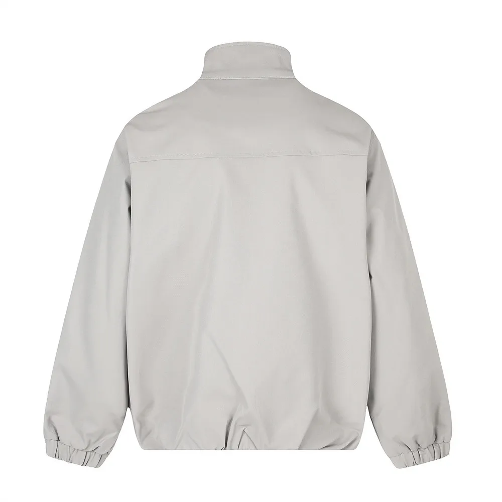 MWJLPWQ Trendy Punk Loose Stand-Up Collar Jacket For Men Spring Autumn Multi-Zipper Design High Collar Solid Color Tops 17346
