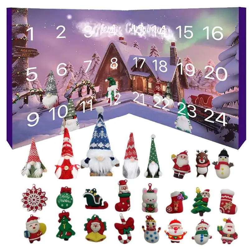 2025 Christmas Advent Calender Gift  Creative Box Cartoon Doll Advent Calendar Festive Atmosphere Decorated Gift For Kids