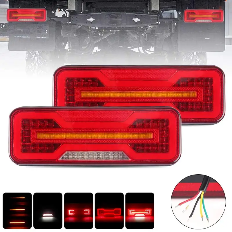 

Комбинированный светодиодный задний фонарь 12В 24В с 5 проводами, указателем поворота, ходовыми огнями, стоп-сигналом, фонарем заднего хода для прицепов, грузовиков, тракторов