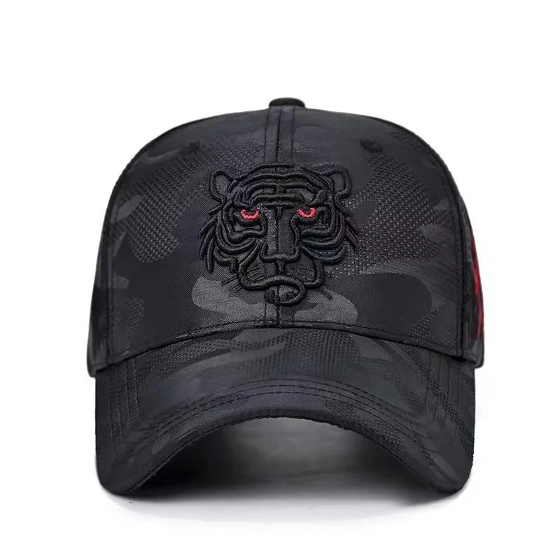 Casquettes de baseball brodées tigre pour hommes, casquette de golf, chapeau en filet respirant, casquette de soleil unisexe, zones de protection