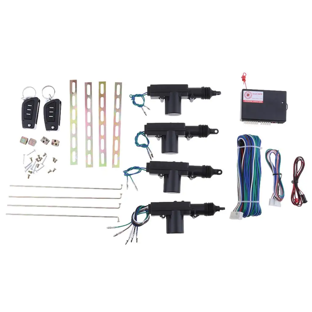 Four Door Power Lock Conversion Kit Remote Central Control Black Keyless Entry Remote Control with Bluetooth for Auto Security