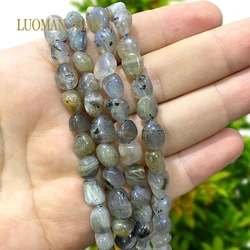 8-10mm Natural Labradorite Irregular Stone Loose Spacer Beads for Jewelry Making Diy Earrings Bracelets Charms Accessories