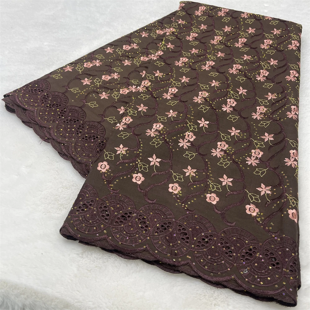 

Хлопковая вуаль, кружево с камнями, швейцарская вуаль, кружево 2025, африканская вуаль, ткань, женское платье, материал 5 ярдов