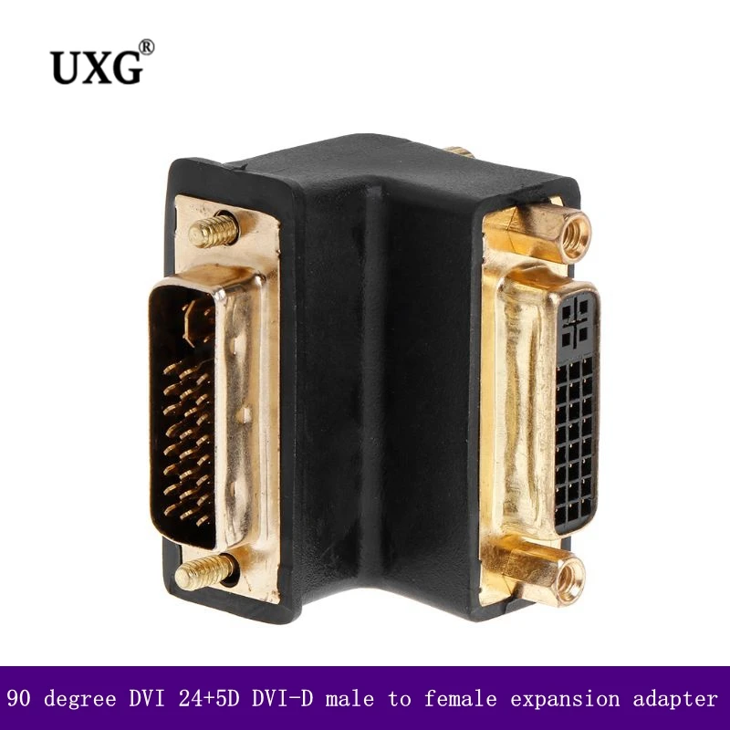 90 Degree Right Angled DVI 24+5 D Dvi-D Digital Dual Link Male To Female Extension Adapter For HDTV LCD Monitor