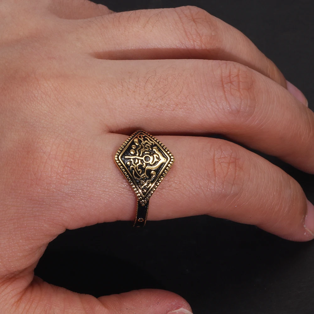 Anello A Forma Di Serpente In Oro 333 Con Rubino Oro Giallo Unisex