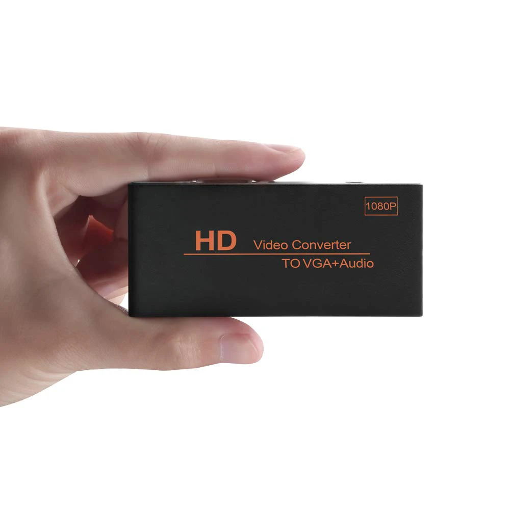 HDMI-compatible to VGA Converter HDTV/Monitor/Projector Support up to 1080P Signal Convert Through Audio 3.5mm Jack Adapter
