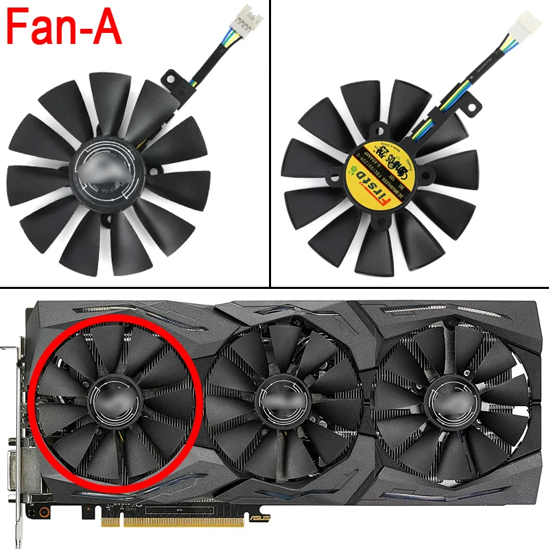 新しい 87 ミリメートルクーラーファンの交換 ASUS AREZ ROG Strix RX