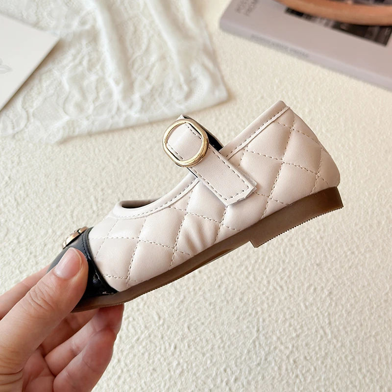 Neue, niedliche Mary-Jane-Schuhe für kleine Mädchen, mit gesteppter Zehenkappe, in Gold-Rosé, leicht, Prinzessinnen-Schuhe für Partys, Hochzeiten und den täglichen Gebrauch. – Detail 8