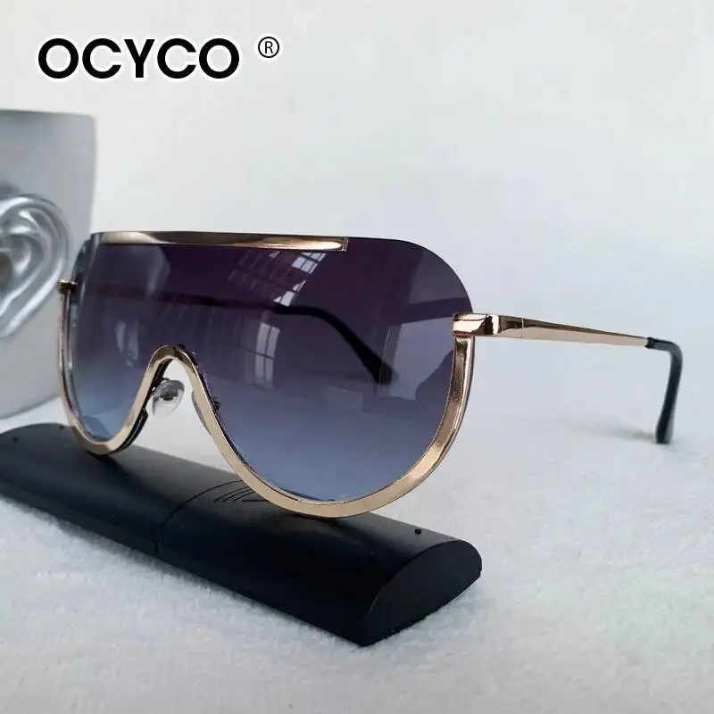 OCYCO Vintage Halbrunde Sonnenbrille für Damen, Modische Monoblock Outdoor-Brille, Trendige 2026 Neues Design UV400 Schutzbrille