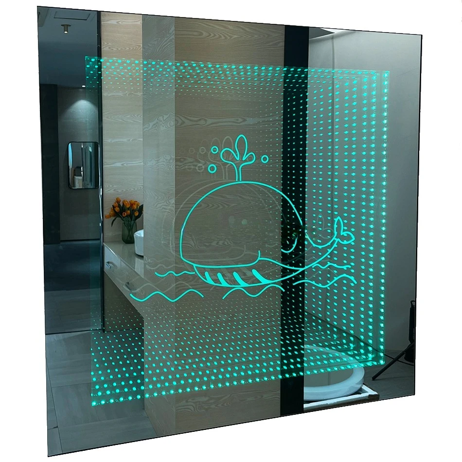 Party Decoration Wall Installation Hanging Neon Sign Bedroom Home LED Infinity Mirror 3D Pattern Mille-feuille Mirror