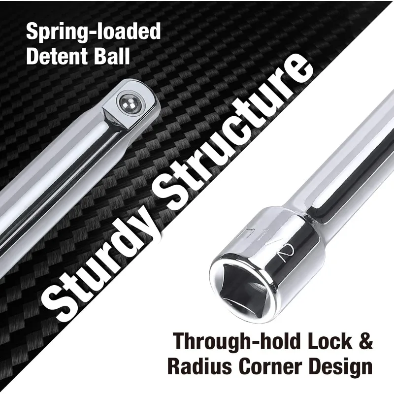 22-Piece Drive Tool Accessory Set, Including 1/4 3/8 1/2 Extension Bars, Socket Adapters, Universal Joints, Spark Plug