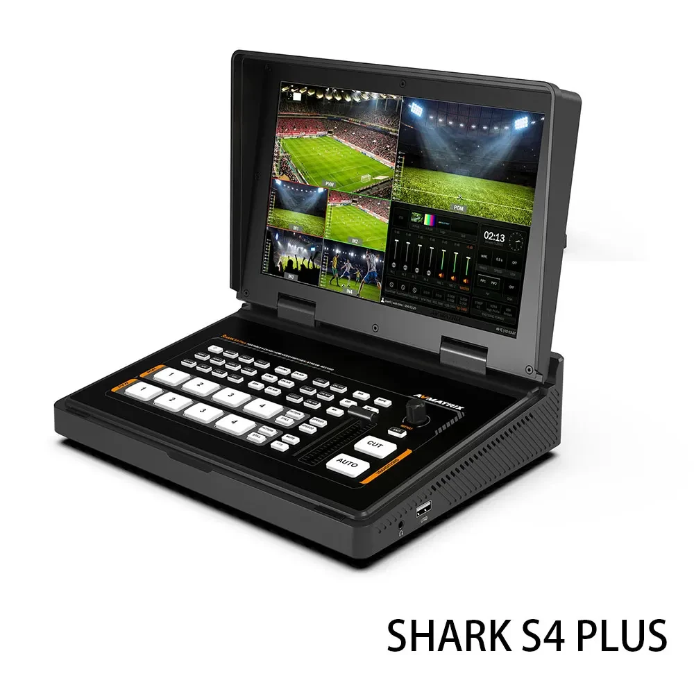 Avmatrix SHARK S4 Plus 4CH SDI HDMI Inputs Multi-Format Streaming Video Switcher With Audio Mixer