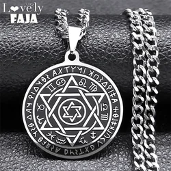 Astrolabe 12 Constellation Sign Star of David Hexagram Necklace Women Men Stainless Steel Silver Color Necklaces Jewelry N7971