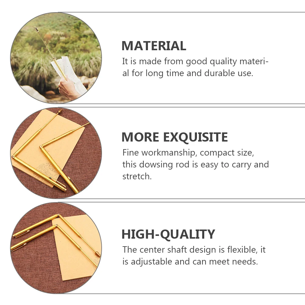 1 قطعة قضيب التغطيس على شكل قلم قابل للسحب أداة التكهن النحاسية مع عمود مركزي مرن لمياه صيد الكنز #4