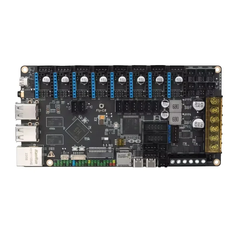 

8-осевая материнская плата Mellow Fly-C8, 32 бит с 40-контактным расширяемым графическим процессором EMMC для 3D-принтера Klipper Voron2.4 Ender 5 VzBoT Blv