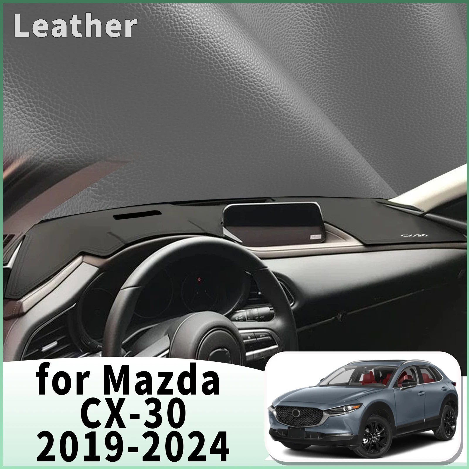 

fit for Mazda CX-30 CX30 2024 2023 2022-2019 LOGO Car Dashmat Accessories Dashboard Cover Pad DashMat Sunshade Protective Carpet