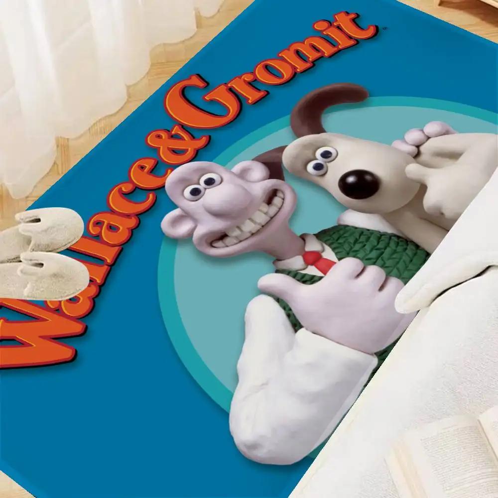 Cartoon W-Wallace and G-Gromit Floor Mat Rectangle Anti-slip Home Soft Badmat Front Door Indoor Outdoor Mat Modern Home Decor