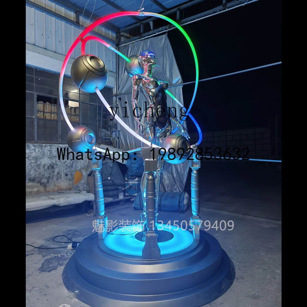 Q4  Kongshanji Machinery Ji Muse Ball Luminous Fiberglass Sculpture Ornament Floor Ornament