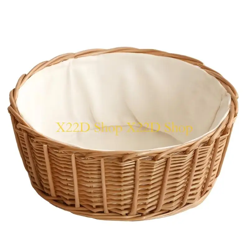 X22D Artisanal Handwoven Basket Roomy Interior for Storing Seasonal Decorations