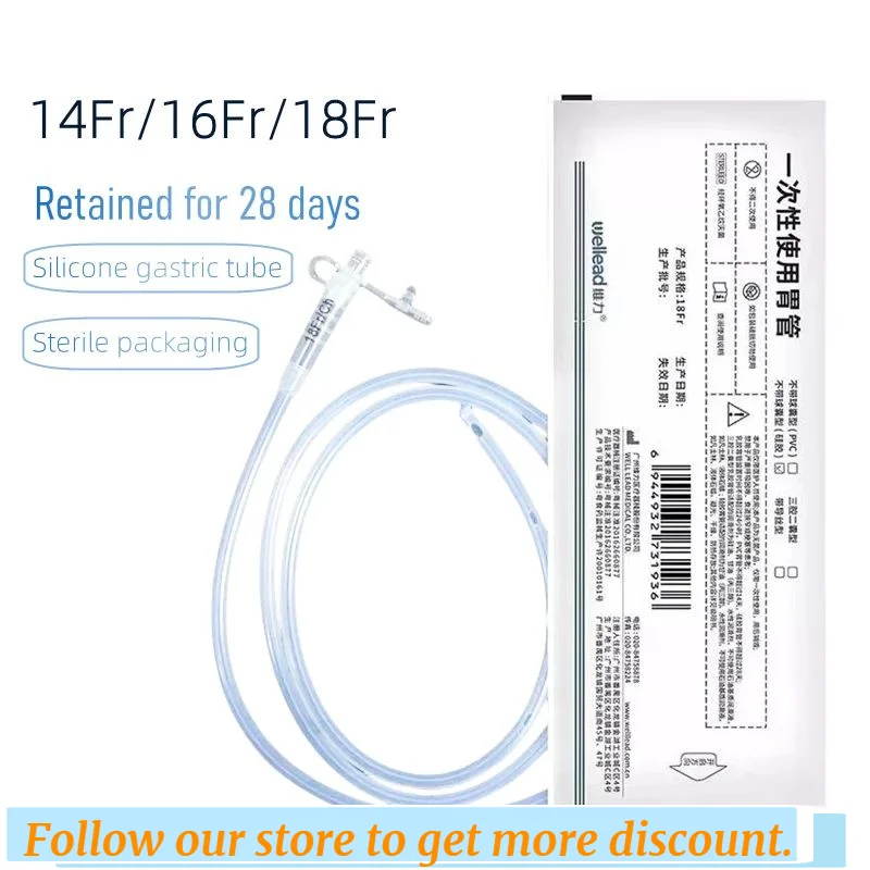 Jednorázové gastric silikon trubice sterilní nasogastric trubice lékařská nasogastric krmení trubice fr14/fr16/fr18 aniž saccule