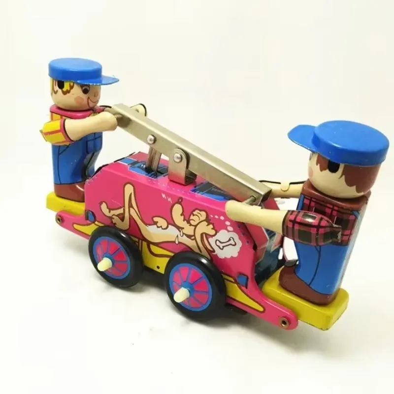 Giocattolo a orologeria con leva in latta per auto, camion ferroviario, lavoratori, collezione classica divertente, giocattoli meccanici da passeggio in metallo retrò, regalo per bambini