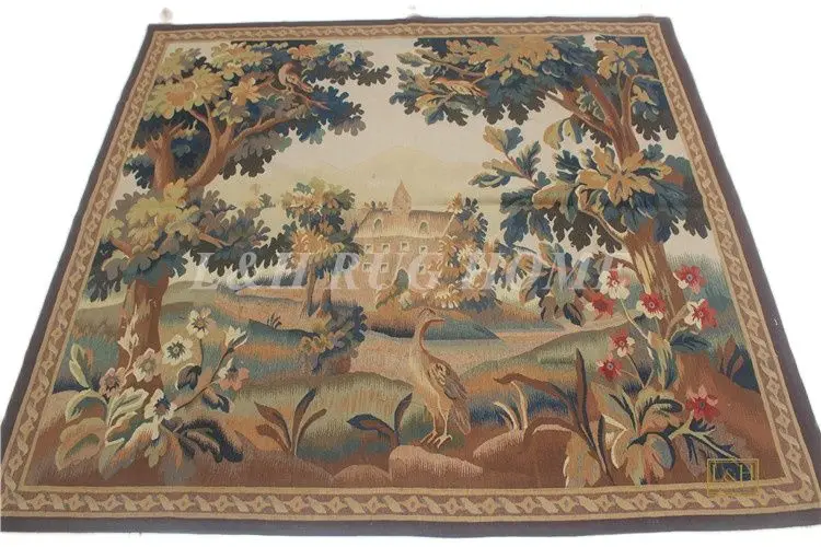 Free shipping 5.4'X4.9' Aubusson Tapestry, Aubusson woolen tapestry, hand woven tapestry for home decoration