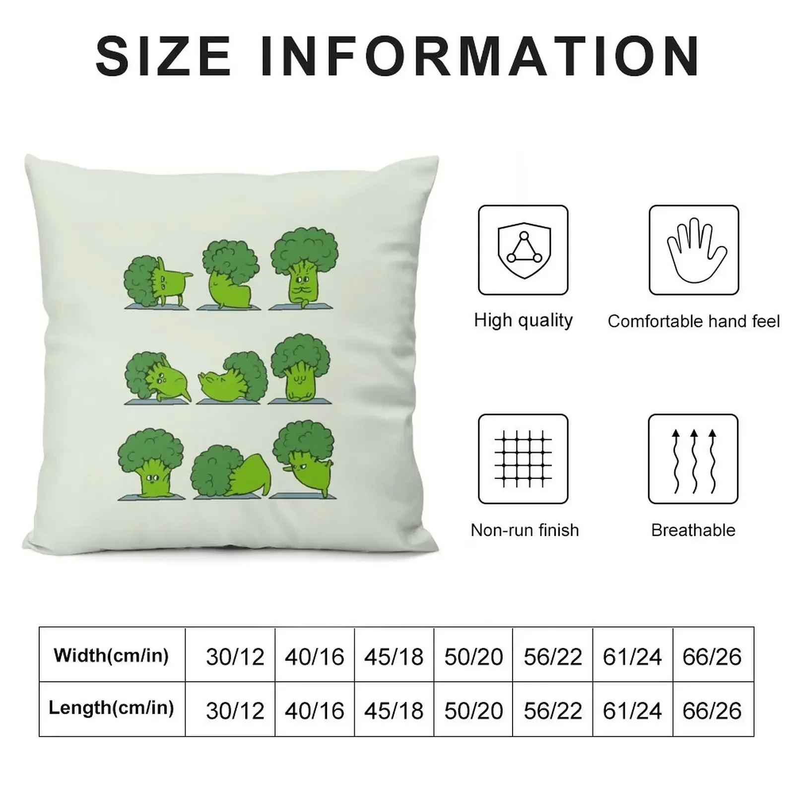 Broccoli Yoga Throw Pillow ornamental pillows luxury home accessories Pillowcases Cushion Covers Sofa pillow