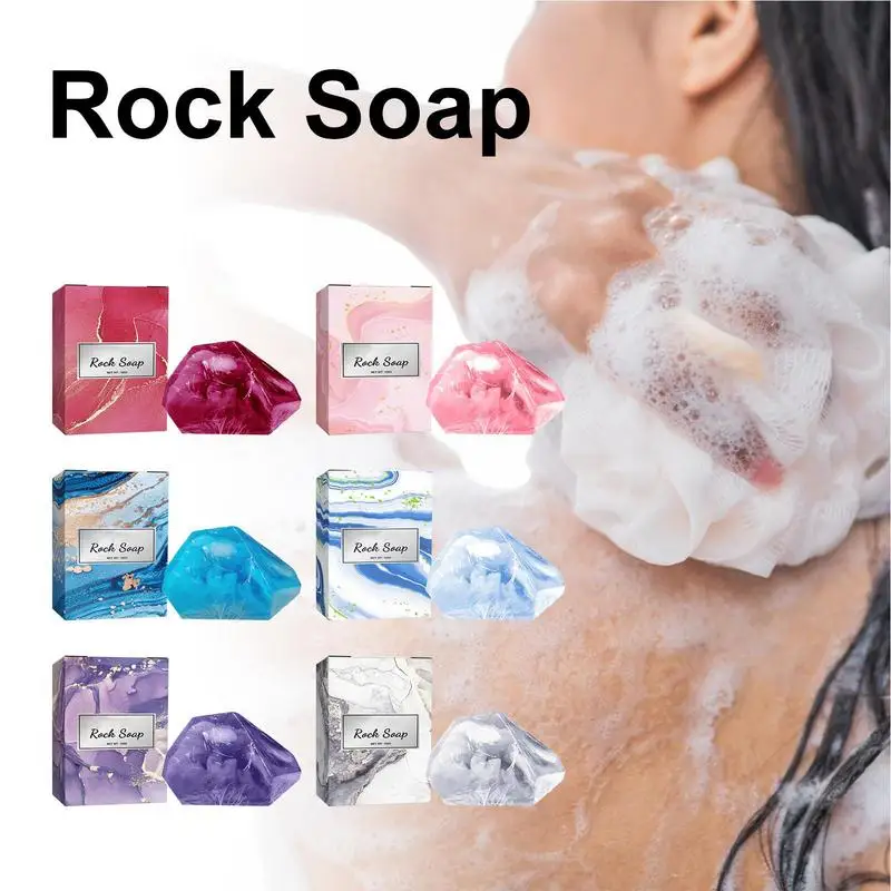 

Scented Skin Bar Soaps For Normal & Dry Skin Hydrating Elbow Lightening Soap Bar Bathroom Rock Shaped Cleansing Washing Soaps