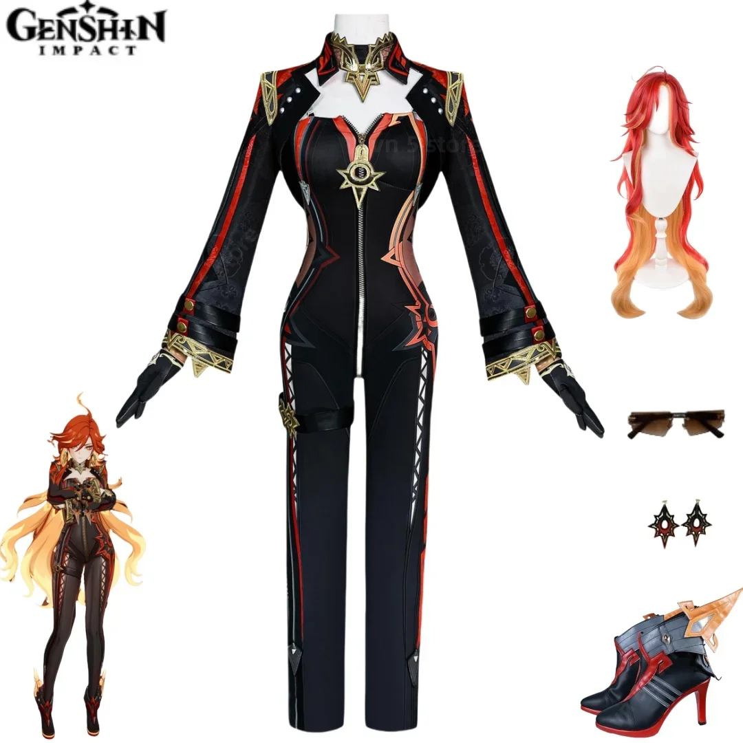 Gmae Genshin Impact Mavuika Cosplay Pyro Archon Costume Uniform Suit Sexy Lovely Halloween Party Role Play Outfit Women