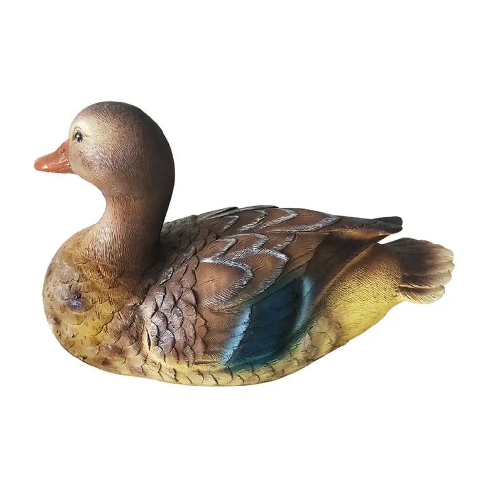 

Realistic Artificial Mandarin Duck Statue Not Fade Weatherproof Resin Swan Statues Cute Floating Floating Duck Statue Outdoor