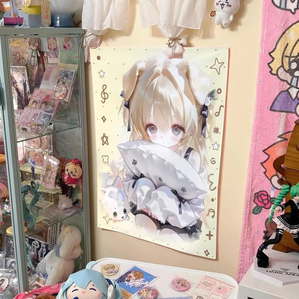 Two-dimensional cute girl hanging cloth bedroom bedroom atmosphere decorative background cloth indoor wall tapestry