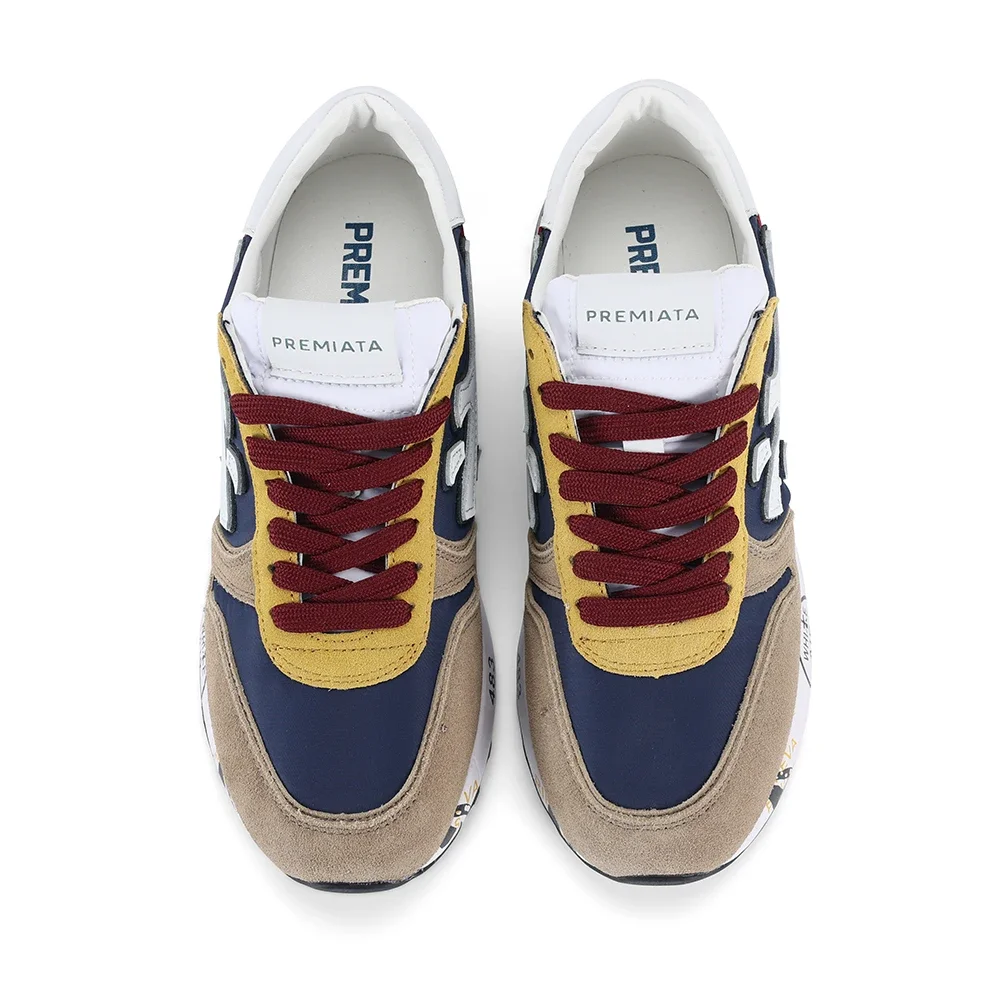 PREMIATA, zapatos para correr transpirables de malla de terciopelo de lujo ligeros Retro americanos para hombre, zapatillas informales ligeras de nicho de tendencia urbana para parejas