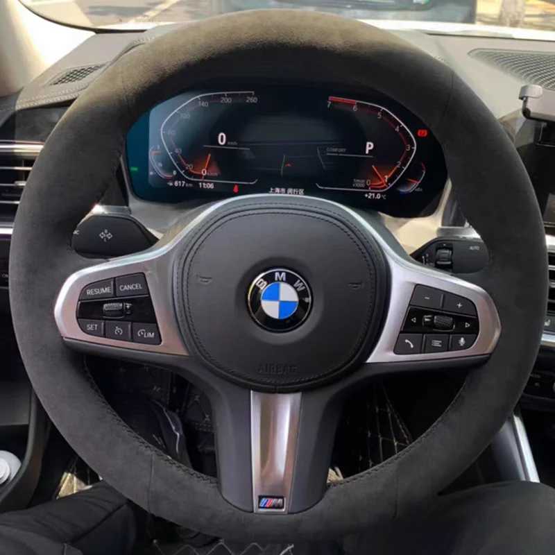 

Car Steering Wheel Cover Suede For BMW M Sport G30 G31 G32 G20 G21 G14 G15 G16 X3 G01 X4 G02 X5 G05 Steering-Wheel Cover Wrap