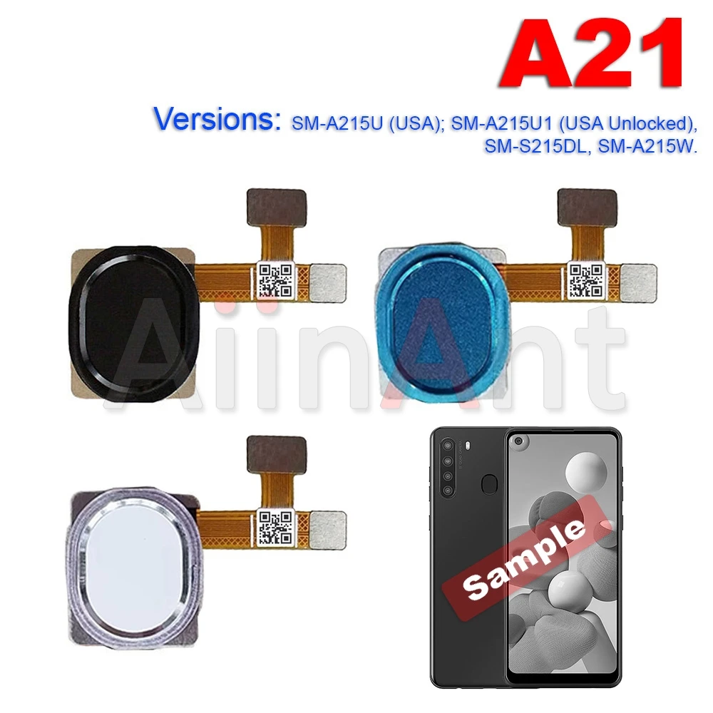 Aiinant Back Button Touch ID Finger Scanner Fingerprint Sensor Flex Cable For Samsung Galaxy A20 A20E A20S A21 A21S A205F A207F