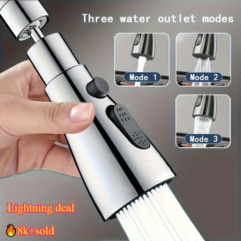 

1PC faucet aerator 360 degree, functional sink with adapter - large angle nozzle extender, durable plastic/metal/copper alloy