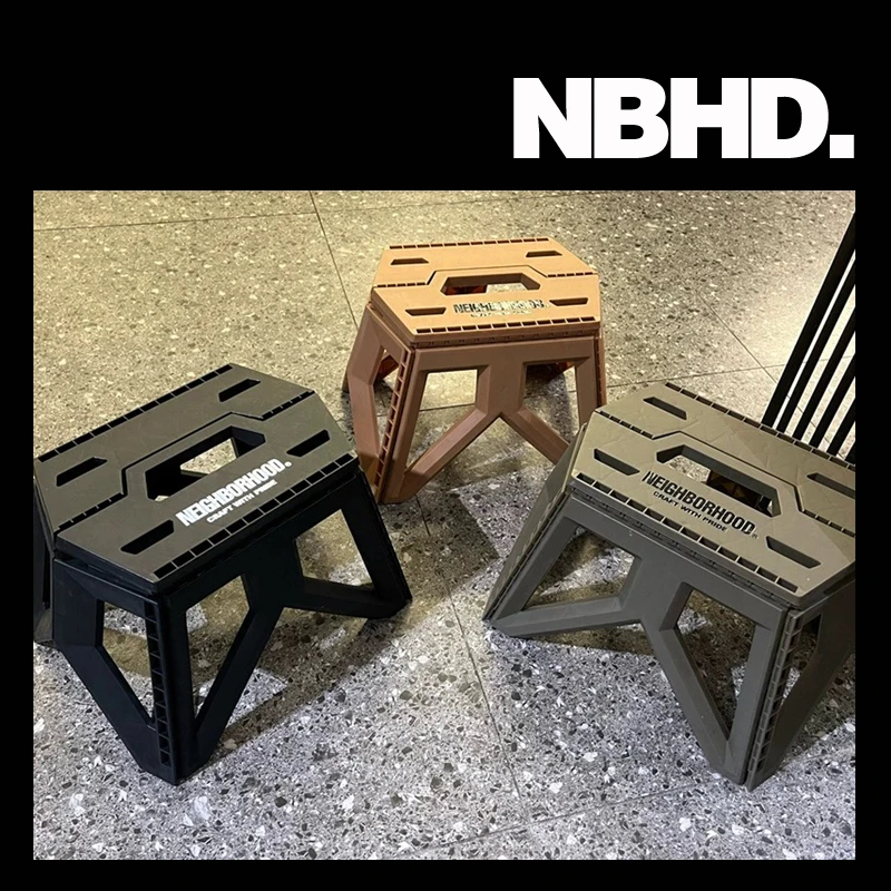 NBHD-Retro Folding Square Stool, Personalized Outdoor Fishing, Mazar Square Stool, Trendy Household