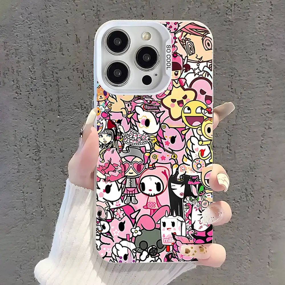 اليابان T-Tokidokis فتاة جراب هاتف آيفون 17,16,15,14,13,12,11,Pro,XS,Max,Plus,Mini,SE الأبيض كاندي ماتي غطاء مقاوم للصدمات #5