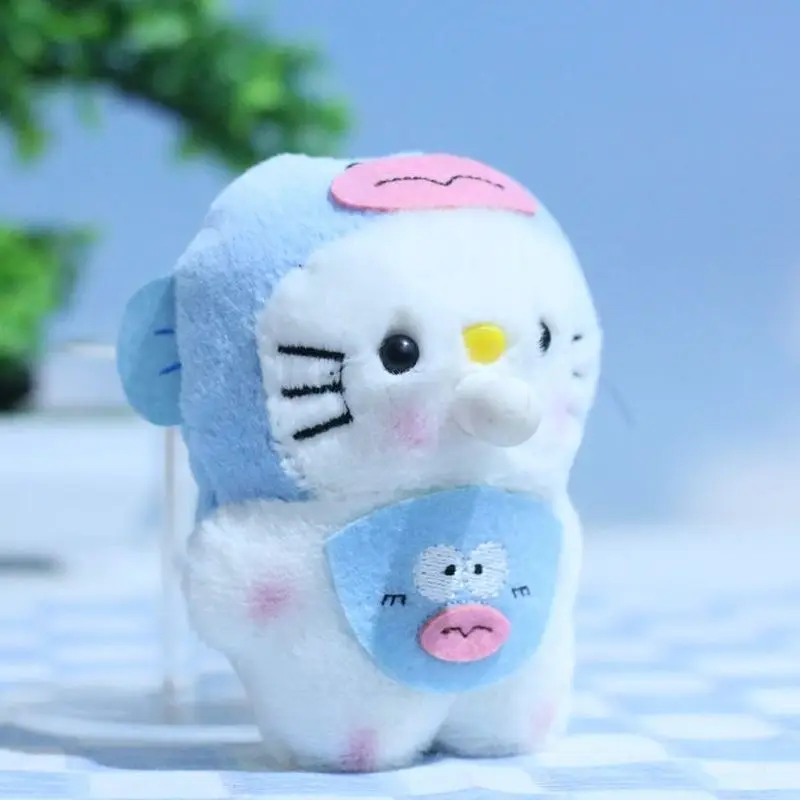 Sanrio Hellokitty lucu percikan gelembung memijat musik Kt kucing liontin mainan mewah boneka kucing kecil gantungan kunci boneka hadiah Natal