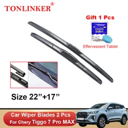 TONLINKER Car Wiper Blades For Chery Tiggo 7 Pro MAX 2022 2023 Car Accessories Front Windscreen Wiper Blade Brushes Cutter Goods