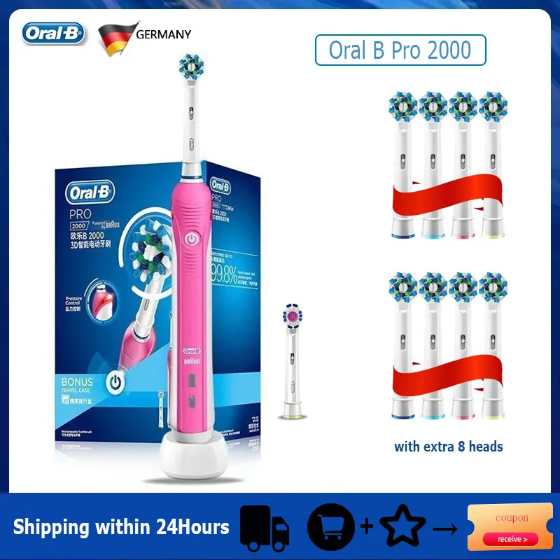 

Oral B Sonic Electric Toothbrush Teeth Whitening Waterproof Visible Pressure Sensor Rechargeable Inductive Charging Tooth Brush