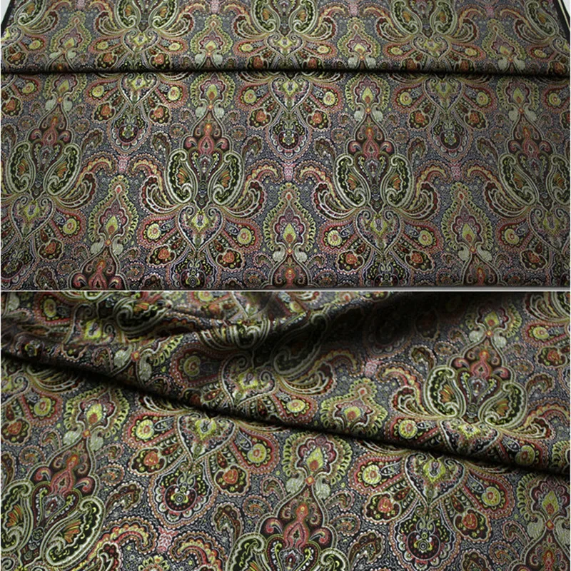 Chinese Antique Silk Fabric for Men\'s Dress, Brocade Jacquard Fabric, 100cm