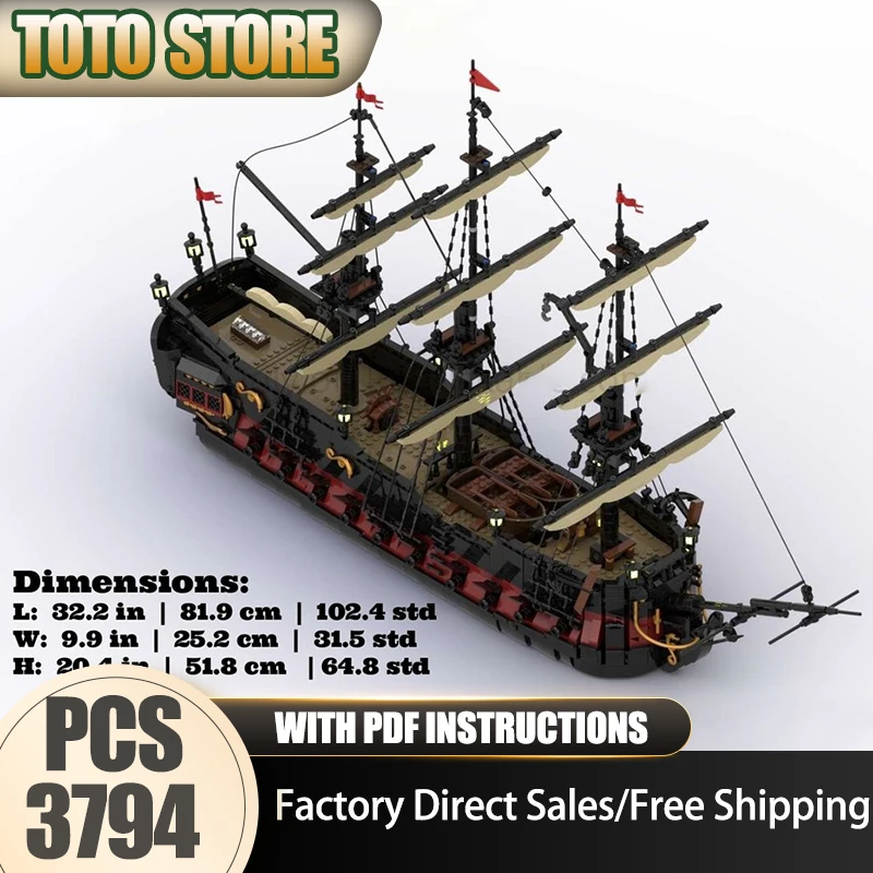 

Moc Building Bricks Modular The Red Knight | Pirate Ship Model Technology Modular Blocks Christmas Set DIY Toy Construction Gift