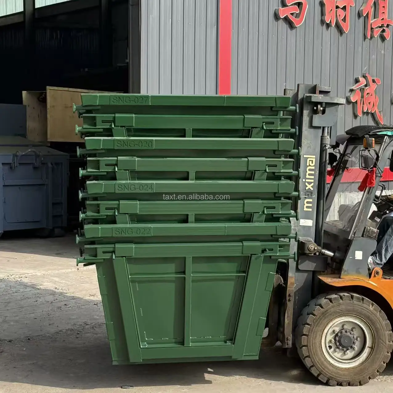 Industrial Construction Waste Marrel Skip Bin 2m3 to 12m3 Customized Steel Skip Bin Hook Lift Container Customized Color Bins
